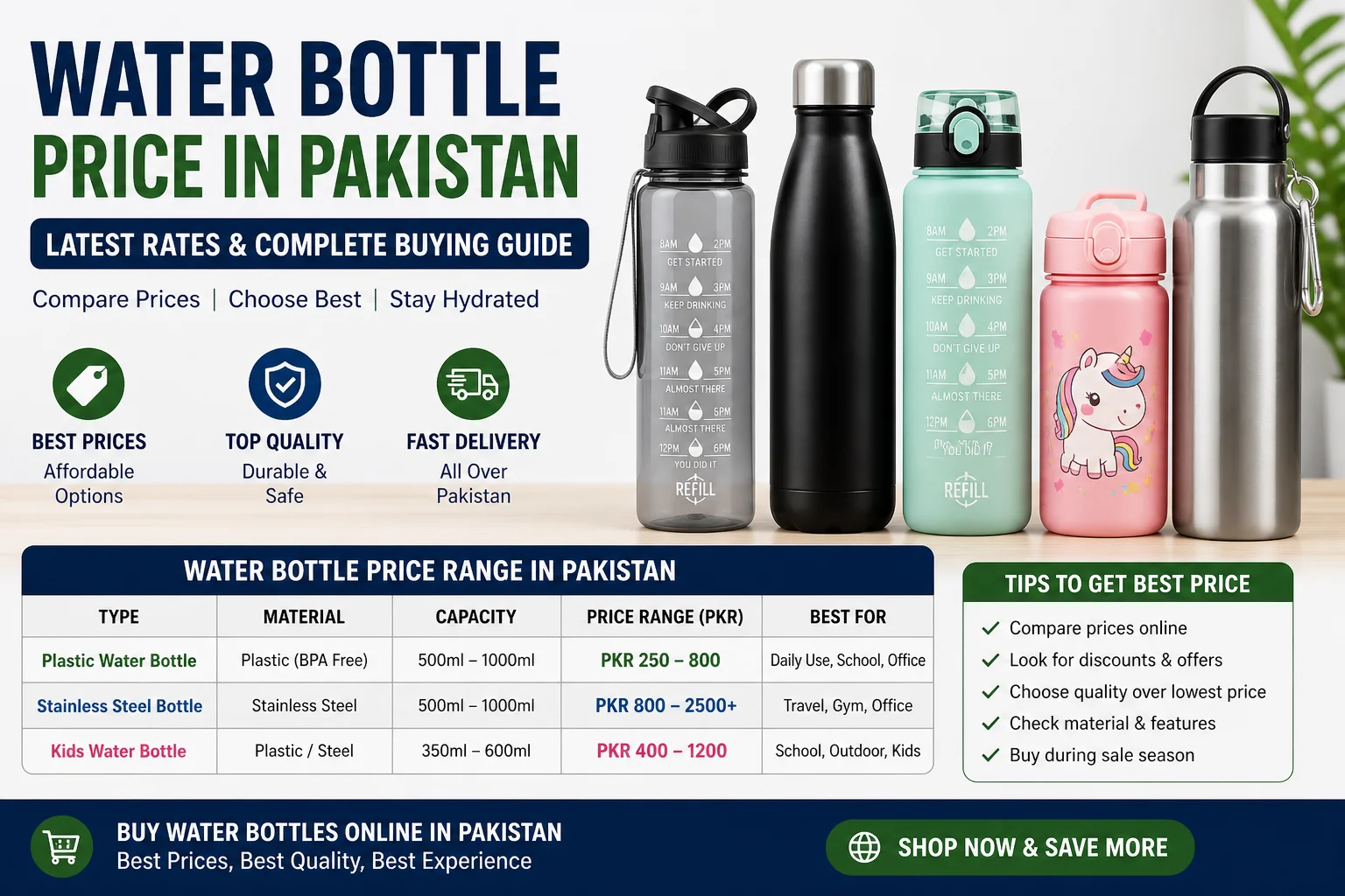 Water Bottle Price in Pakistan – Latest Rates, Types & Buying Guide